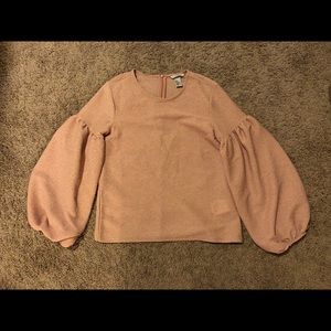 H&M XS Balloon Sleeve Pink Shirt
